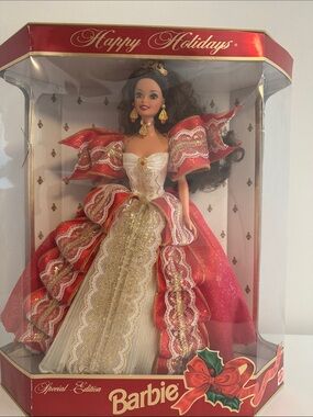 Barbie Holiday Celebration Doll in Red, Gold and White
